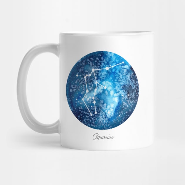 Aquarius Constellation | Star Sign | Watercolor by Harpleydesign